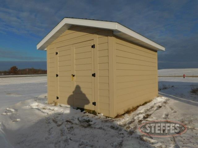 Shed, 10'x12', tan, barn doors